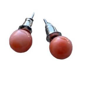 Pretty Melon Pink Marble Post Pierced Earrings Woman’s Jewelry Blush Pink